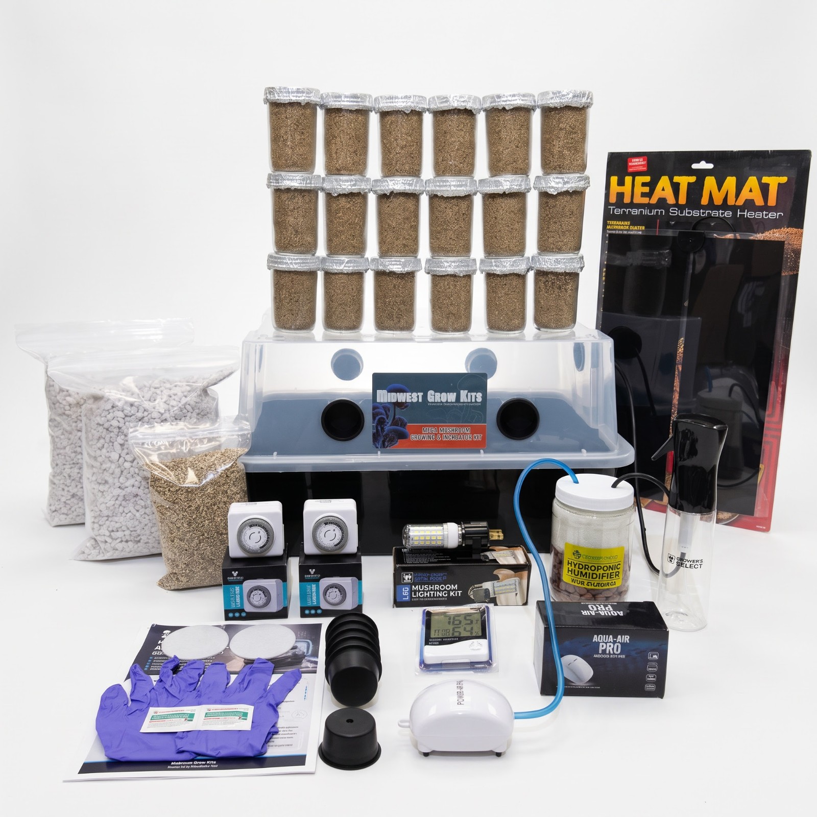 Mega Mushroom 66Q Monotub Growing Kit  | Automated  |  18 Sterilized Jars