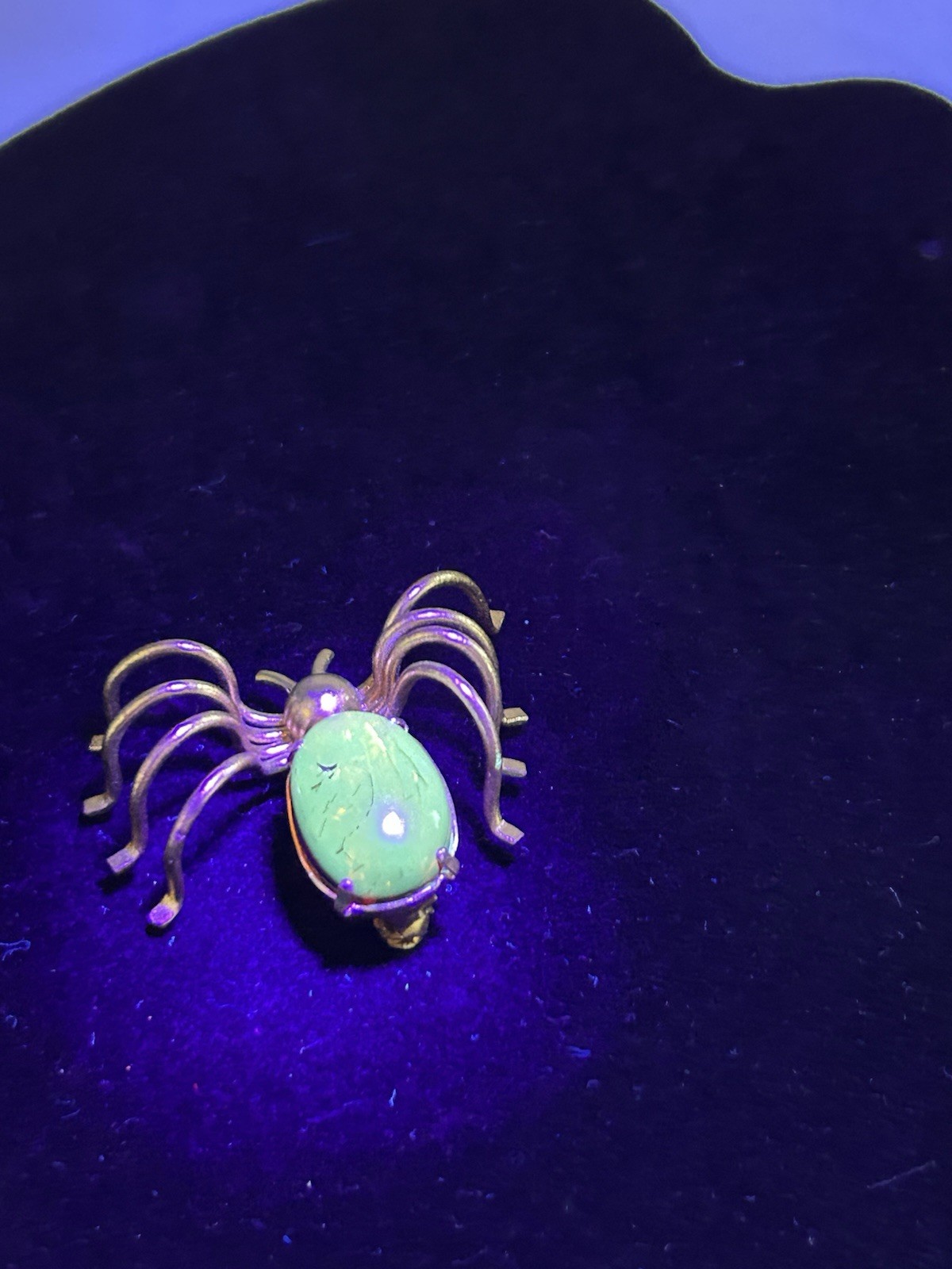 Vintage Amber Spider Brooch Glows