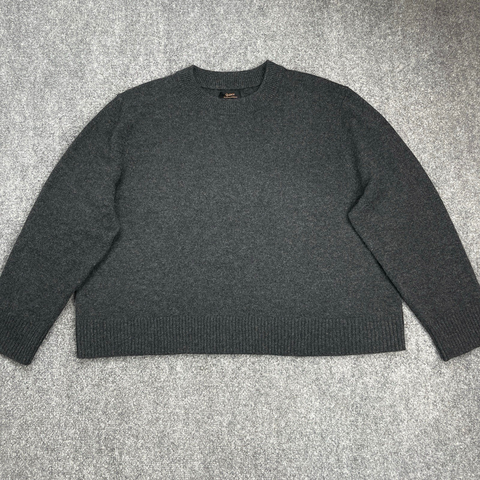 Quince 100% Mongolian Cashmere Oversized Sweater Womens XL Charcoal Gray