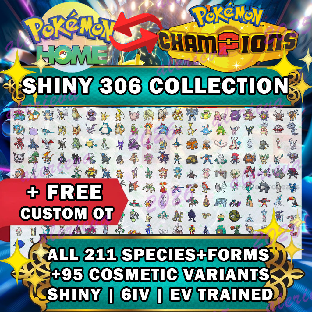 POKEMON CHAMPIONS REGULATION M-B SHINY COMPLETE DEX HOME BATTLE READY BUNDLE 330