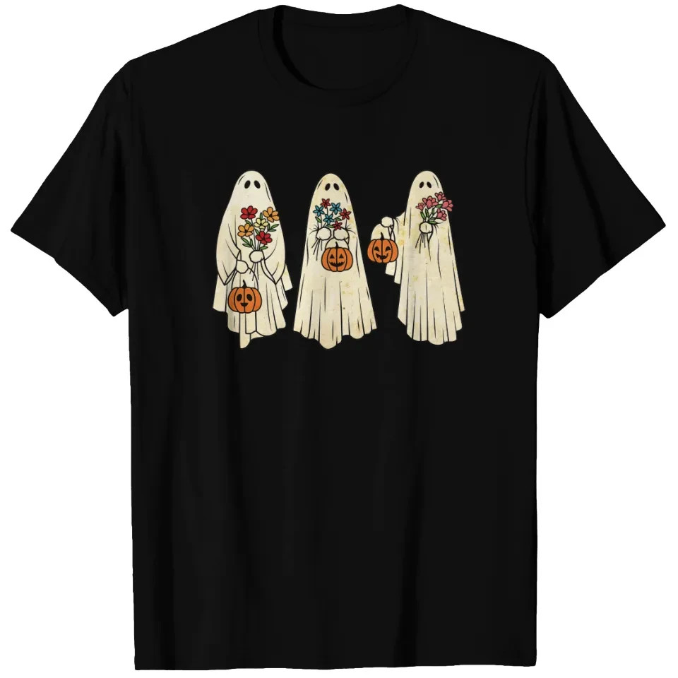 Cute Vintage Floral Ghosts Halloween Costume T Shirts