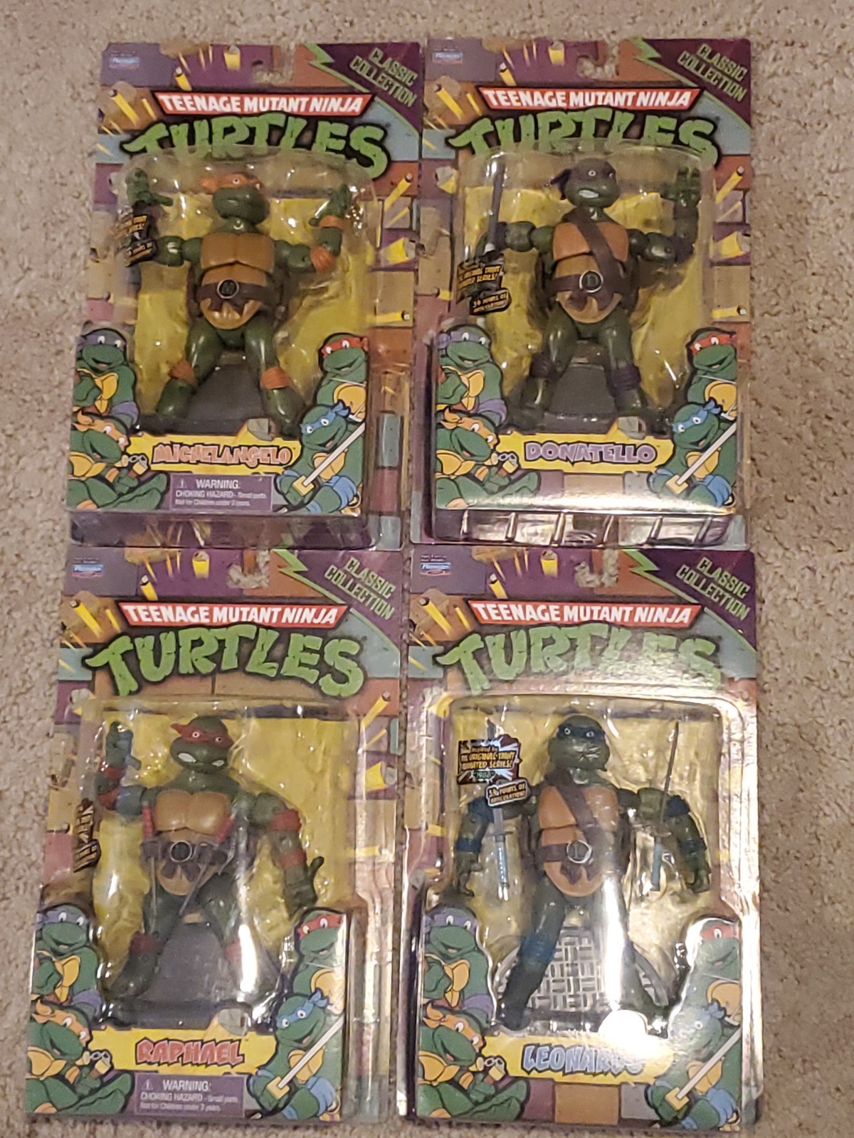 TMNT Playmates Classic Collection Turtles Lot of 4 Set NEW Sealed Action Figures TMNT Playmates Classic Collection Turtles Lot of 4 Set NEW Sealed Action Figures