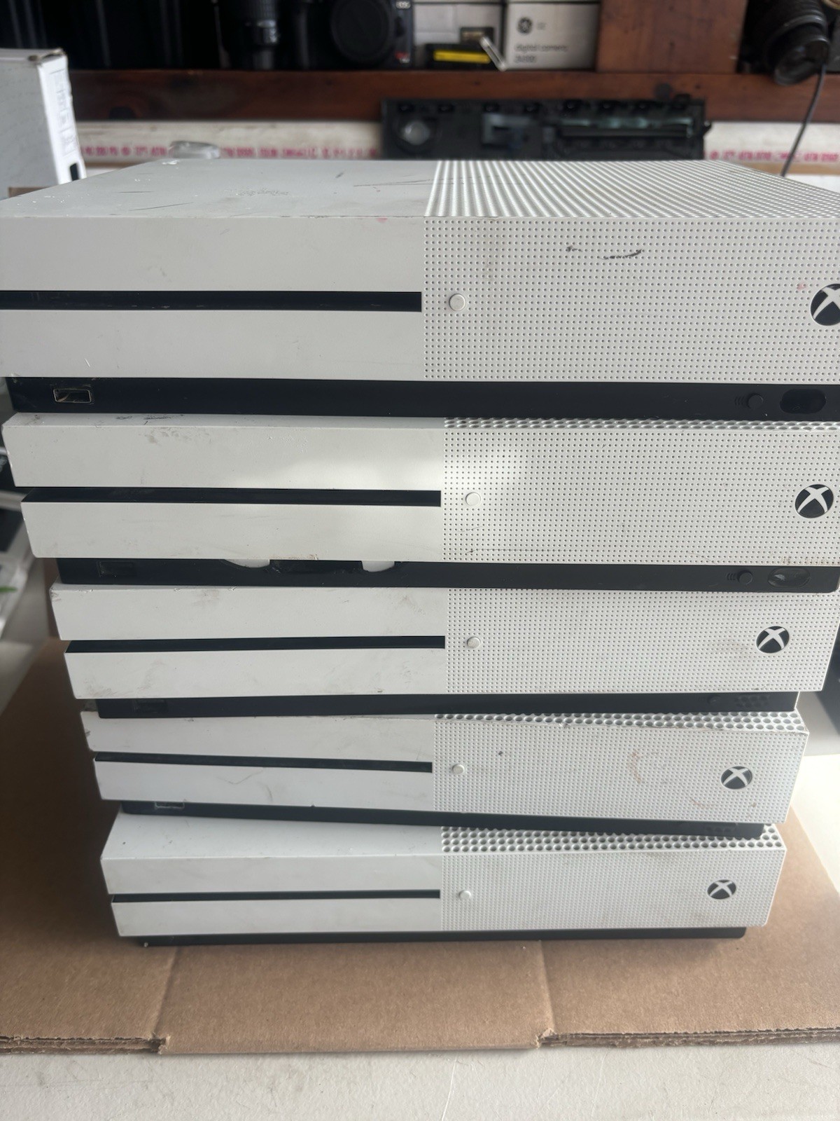Lot of 5 Microsoft Xbox One S FPO Repair Only Consoles Only No Display No power