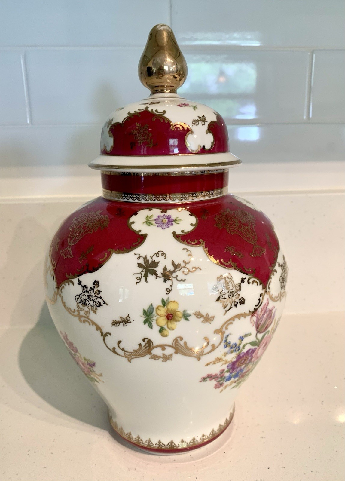 Antique FBS Czechoslovakia Ginger Jar Bohemian Porcelain 1920s-30s 10.5 Inch * Antique FBS Czechoslovakia Ginger Jar Bohemian Porcelain 1920s-30s 10.5 Inch *