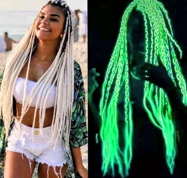 NEW Glow in the dark Hair Braiding Extensions for women's