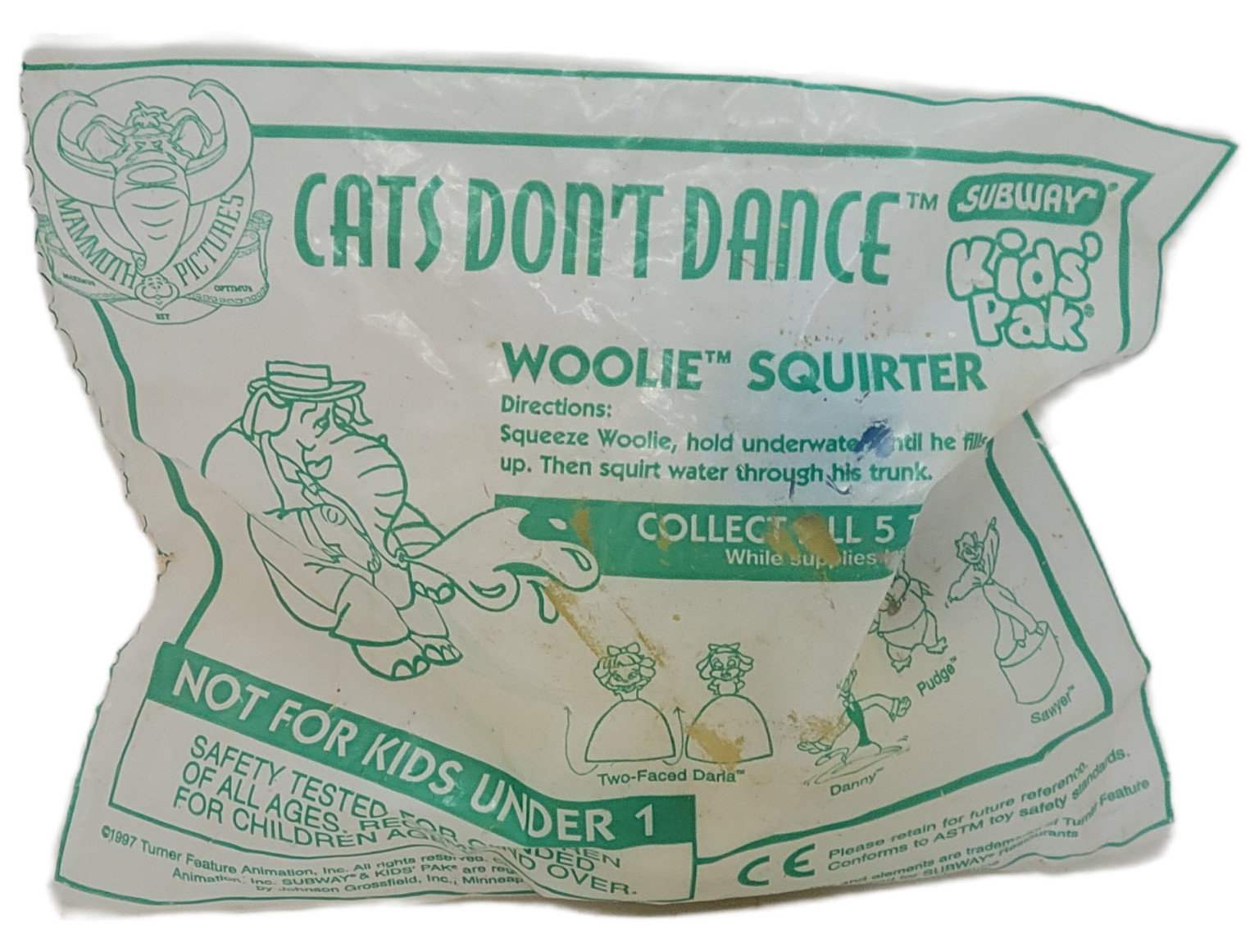 Subway Kids\' Pak 1997 Cats Don\'t Dance Woolie Squirter Subway Kids\' Pak 1997 Cats Don\'t Dance Woolie Squirter