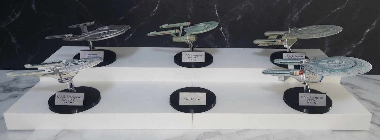 Custom Display Stand Base Upgrade With Ship Name For Eaglemoss Star Trek Ships