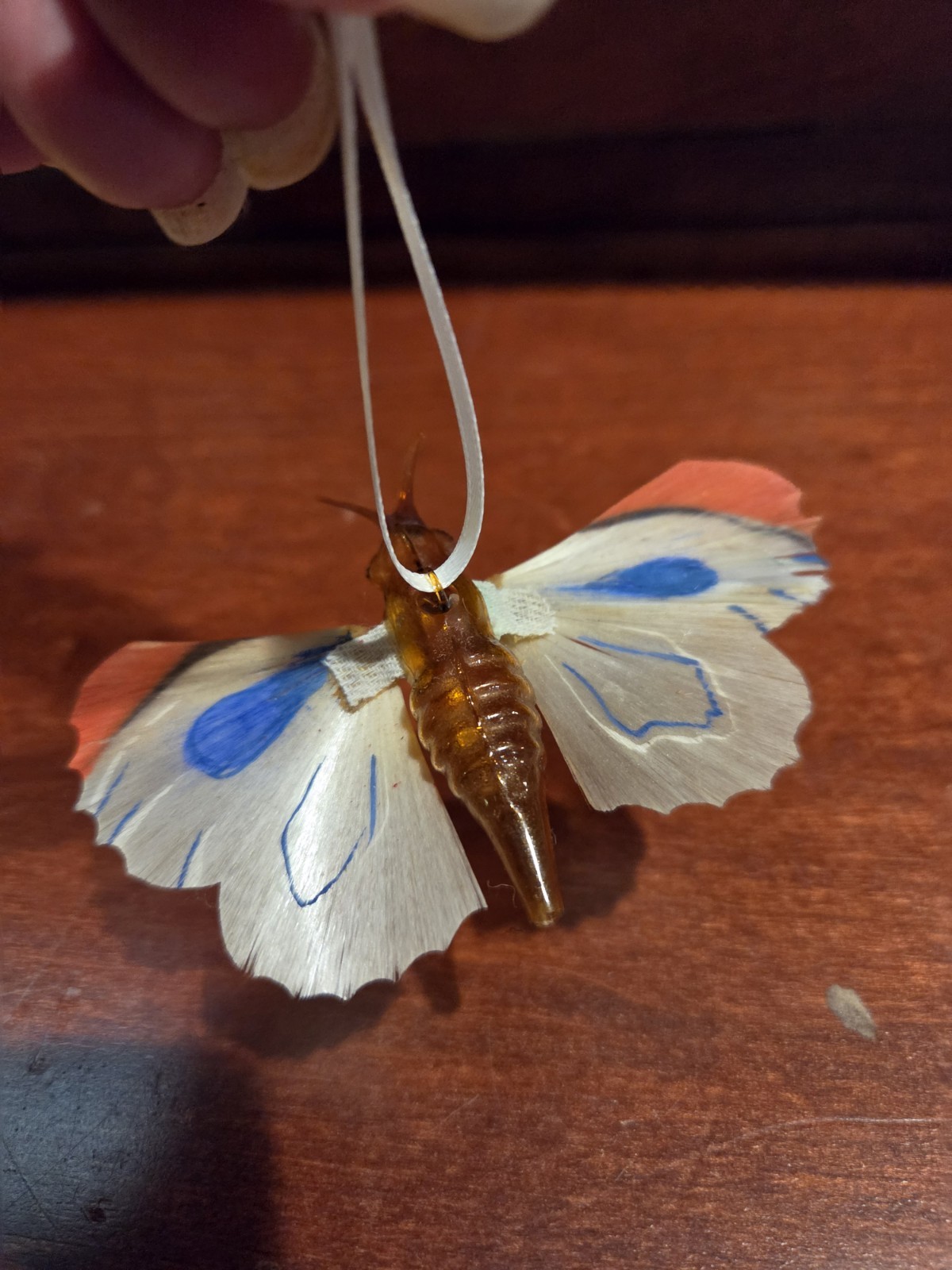 Antique German Spun Glass Butterfly Figural Perfume Bottle 1920's Empty 3.75 Antique German Spun Glass Butterfly Figural Perfume Bottle 1920's Empty 3.75