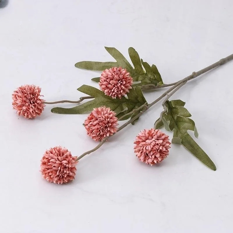 Artificial Flower Bouquet Silk Dandelion Ball for Home Garden Wedding Decor