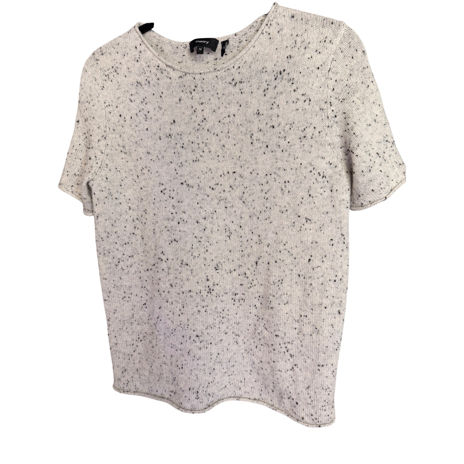 Theory Tolleree Donegal Cashmere Short Sleeve Sweater Size M Theory Tolleree Donegal Cashmere Short Sleeve Sweater Size M