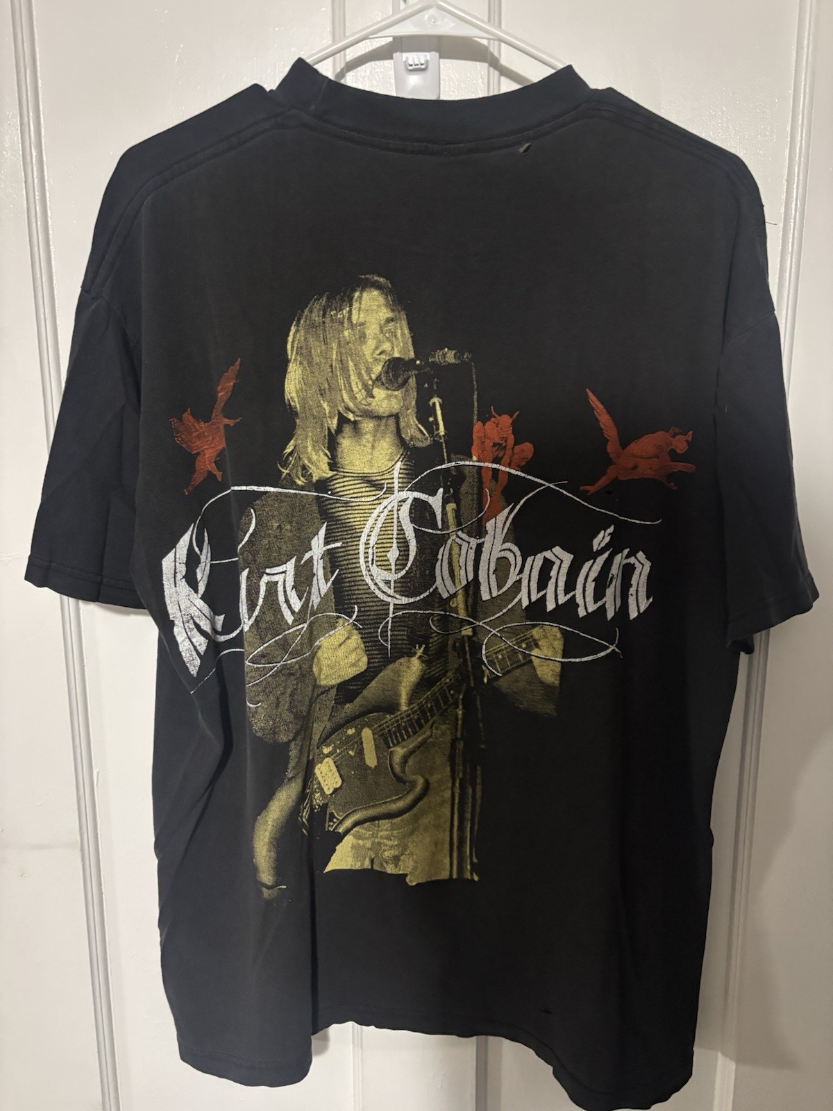 Nirvana Kurt Cobain Black Graphic T-Shirt Rock & Pop Music Band Tee Nirvana Kurt Cobain Black Graphic T-Shirt Rock & Pop Music Band Tee