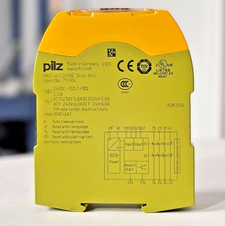 1x PILZ 751104 SAFETY RELAY PNOZ s4 C 24VDC 3n/o 1n/c US STOCK 1x PILZ 751104 SAFETY RELAY PNOZ s4 C 24VDC 3n/o 1n/c US STOCK