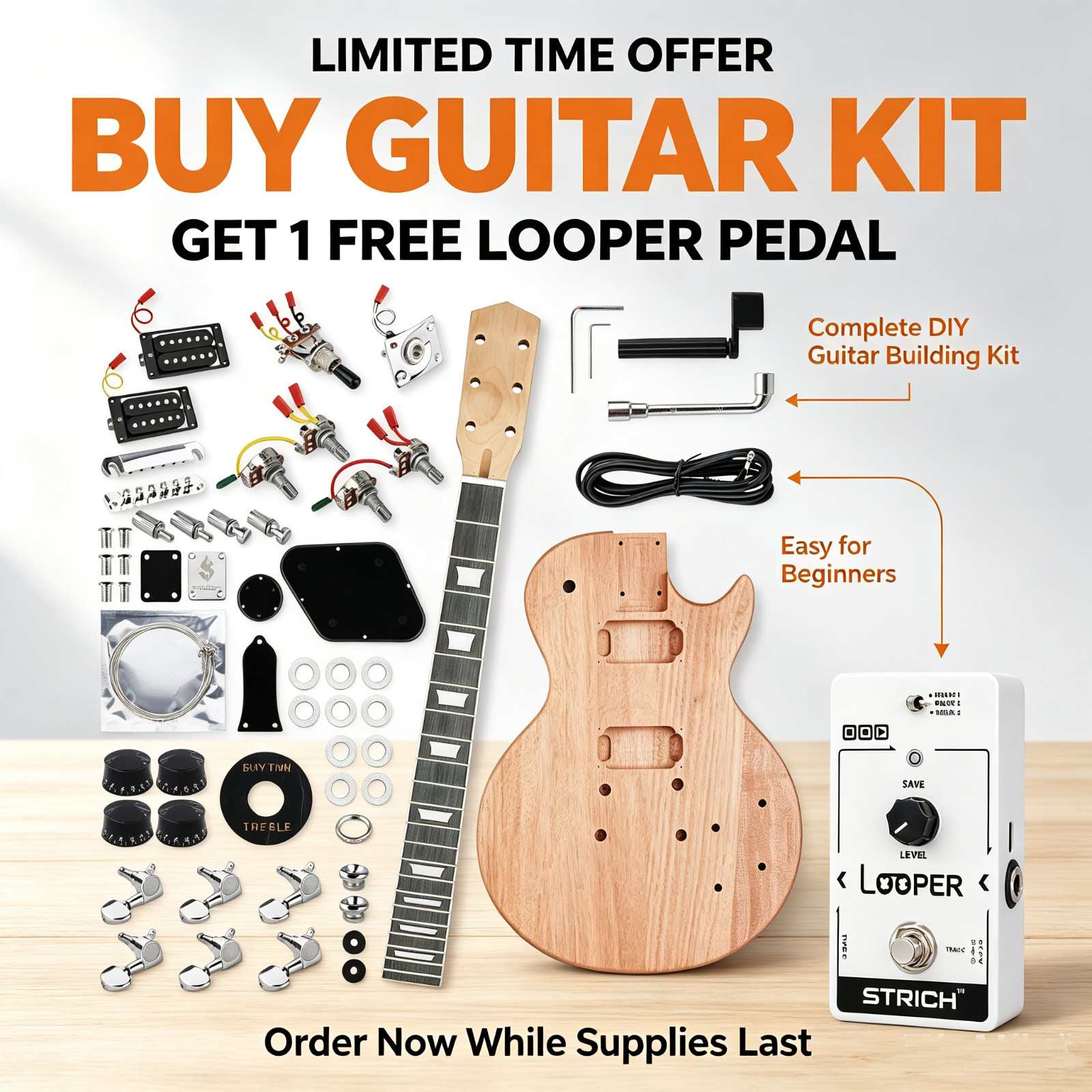 STRICH DIY Electric Guitar Kit LP Style Guitar WITH Pickups Full Set School Band STRICH DIY Electric Guitar Kit LP Style Guitar WITH Pickups Full Set School Band