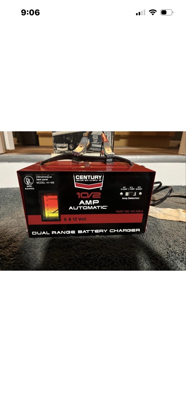 Century DUAL RANGE BATTERY CHARGER  Model 141-168