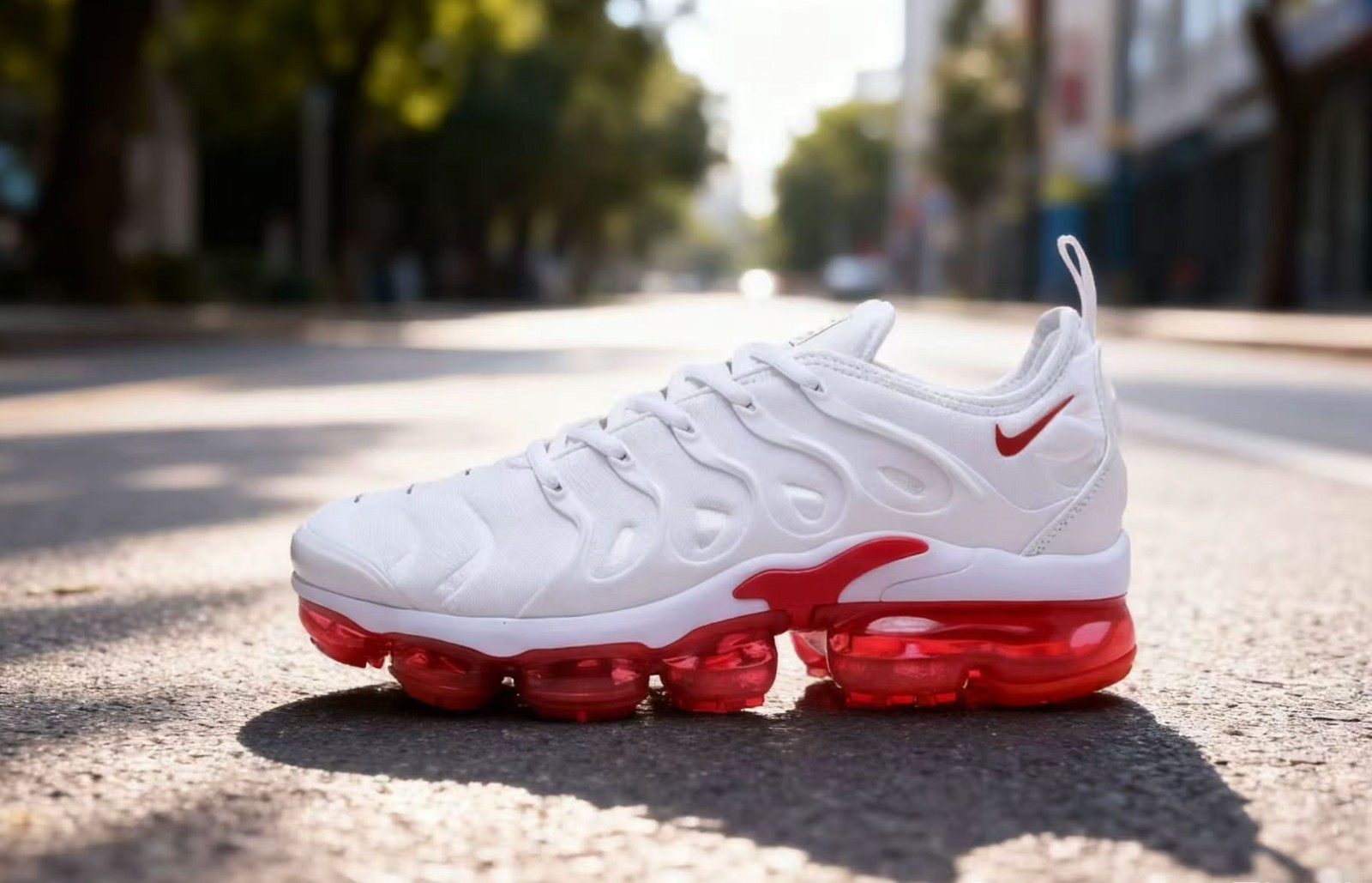 Nike Air Vapormax Plus TN White Red Men's Shoes Size 7-12 