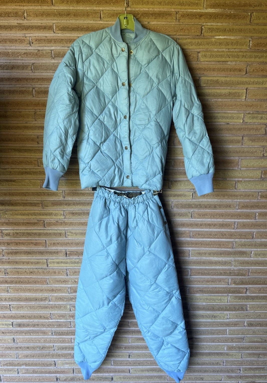 Vintage 60s 70s Eddie Bauer Premium Goose Down Quilted Jacket  & Pants Suit Pair