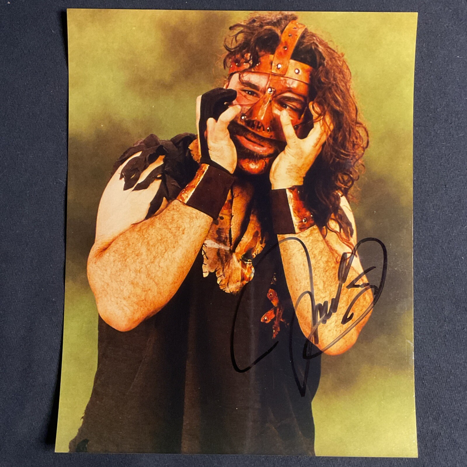 Mankind (Mick Foley) VTG Ring Attire Signed Auto Autographed 8x10 OOAK
