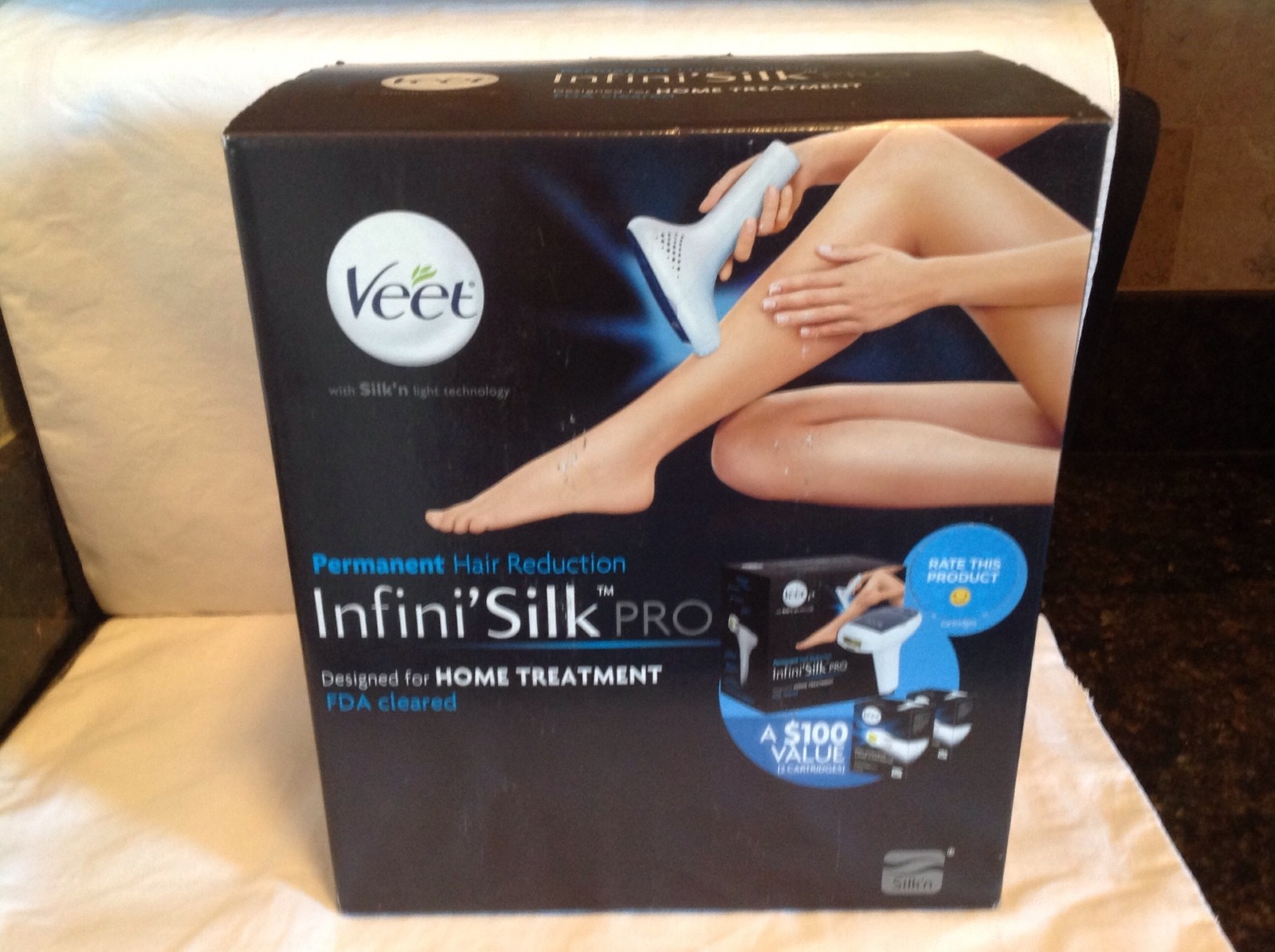 Veet Infini\'Silk Pro Light-Based IPL Hair Removal System,2 Cartridge Refills 1ea