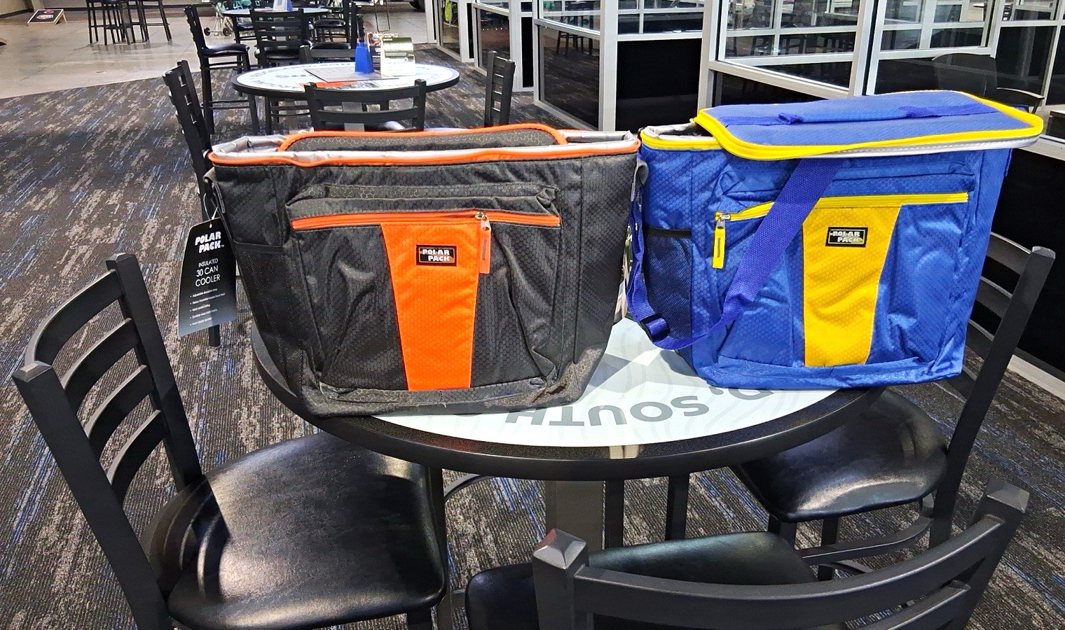 Polar Pack 30 Can Soft-Sided Cooler Bag Black/Orange Insulated Shoulder Strap