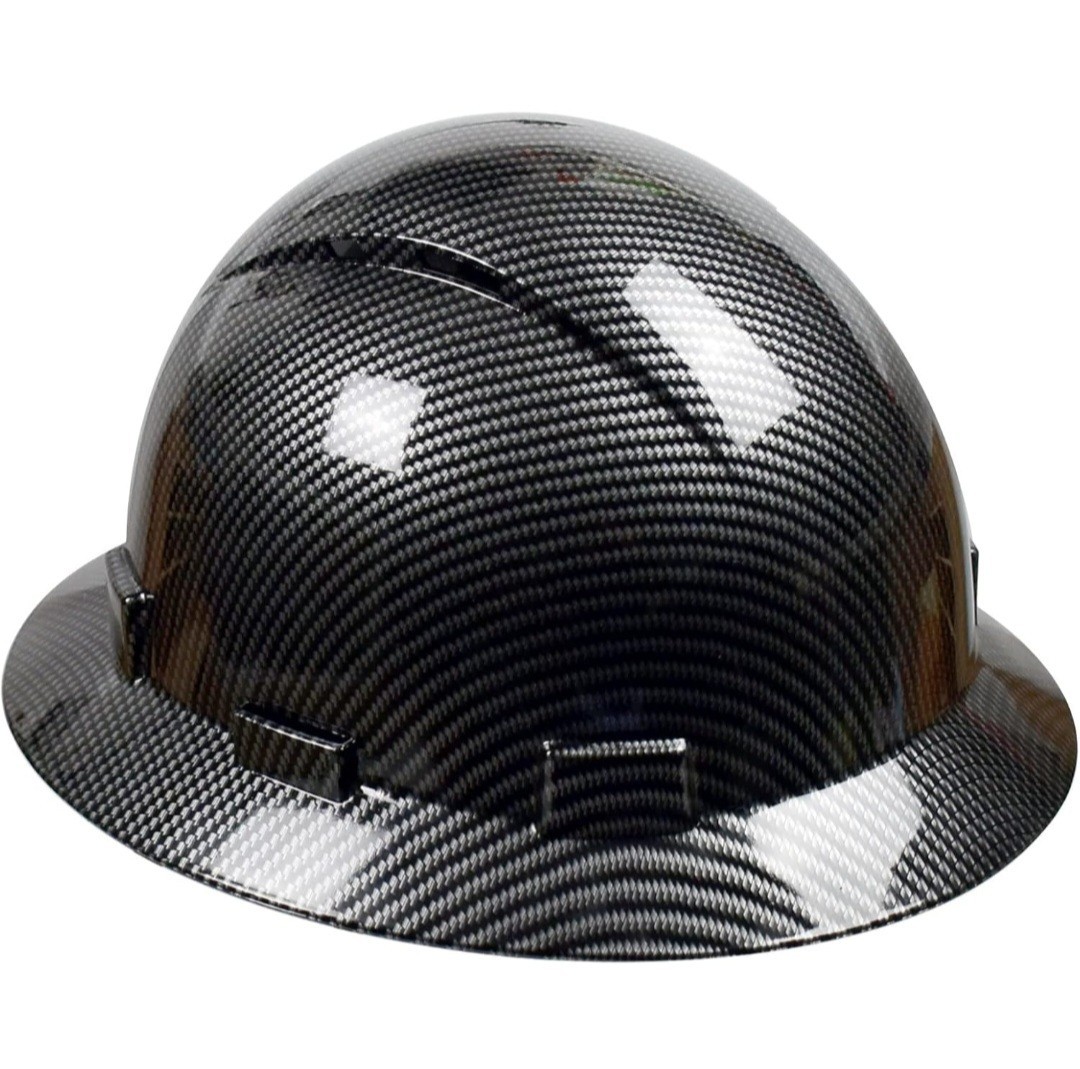 Black ABS Dipped Carbon Fiber Full Brim Hardhat Black ABS Dipped Carbon Fiber Full Brim Hardhat