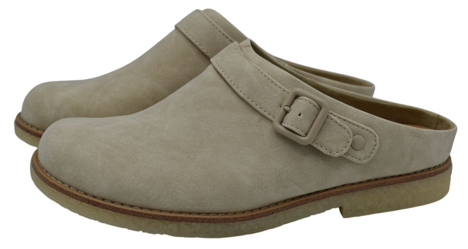 BOC by Born Womens Size 8 Lexi Off White Nubuck PU Slip On Clogs Mules Shoes
