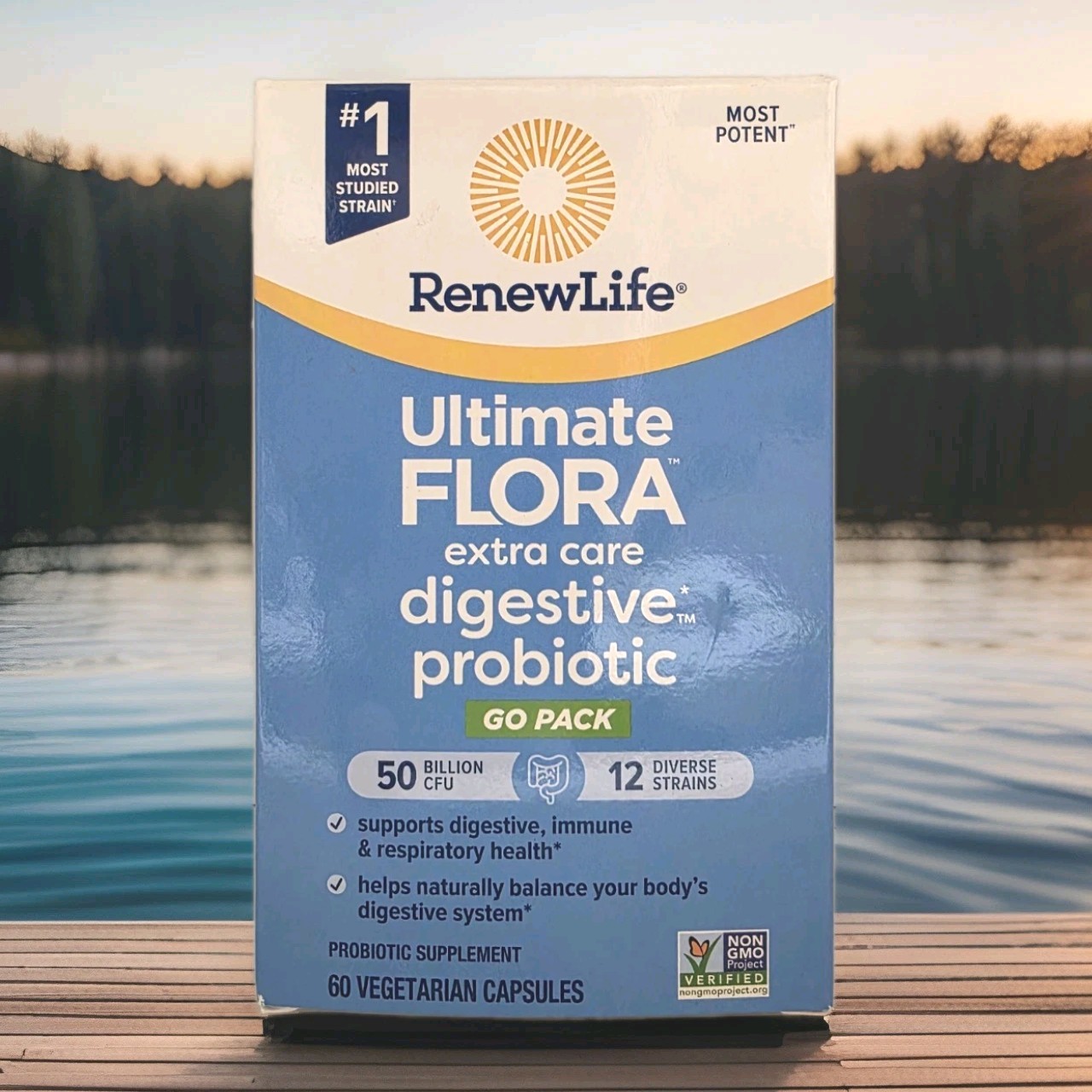 Renew Life Ultimate Flora Extra Care Digestive Probiotic 50 Billion CFU Go Pack
