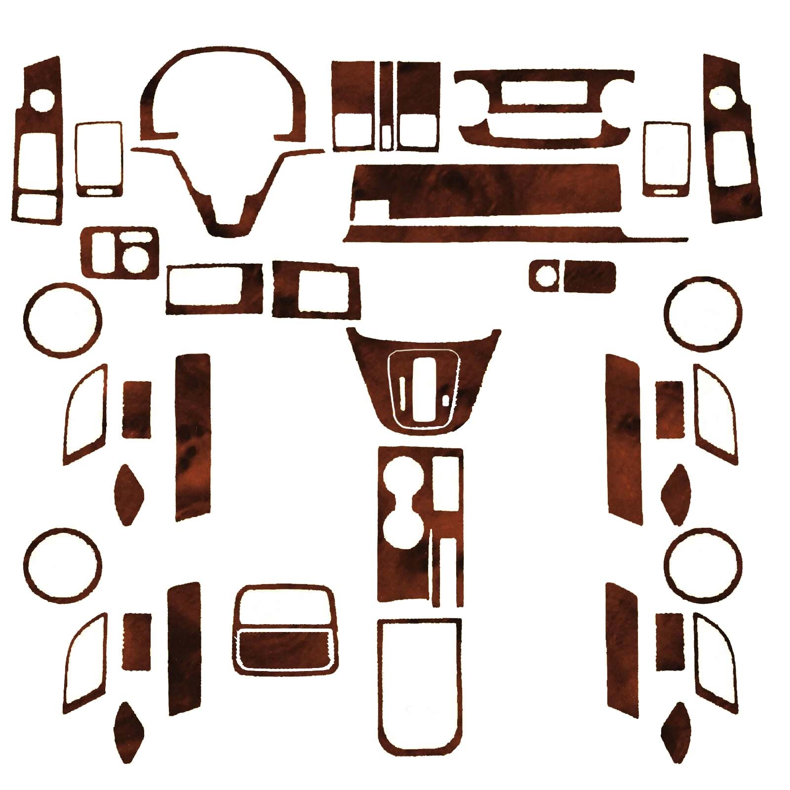 44Pcs Honda CR-V full car bird's eye brown interior trim kit coverage 2007-11