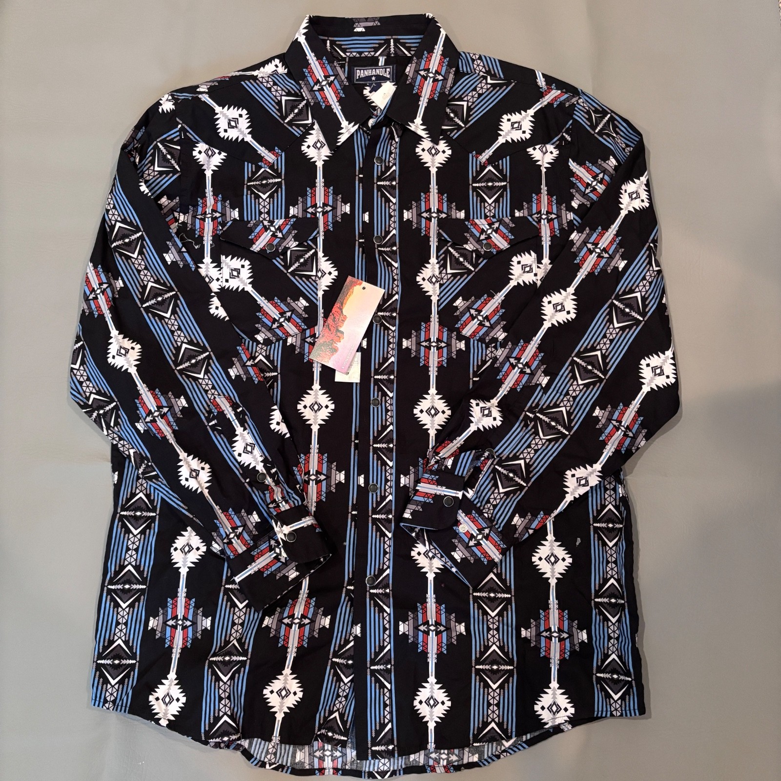 Panhandle Slim Men\'s Large Pearl Snap Shirt Cotton Southwest Western NWT