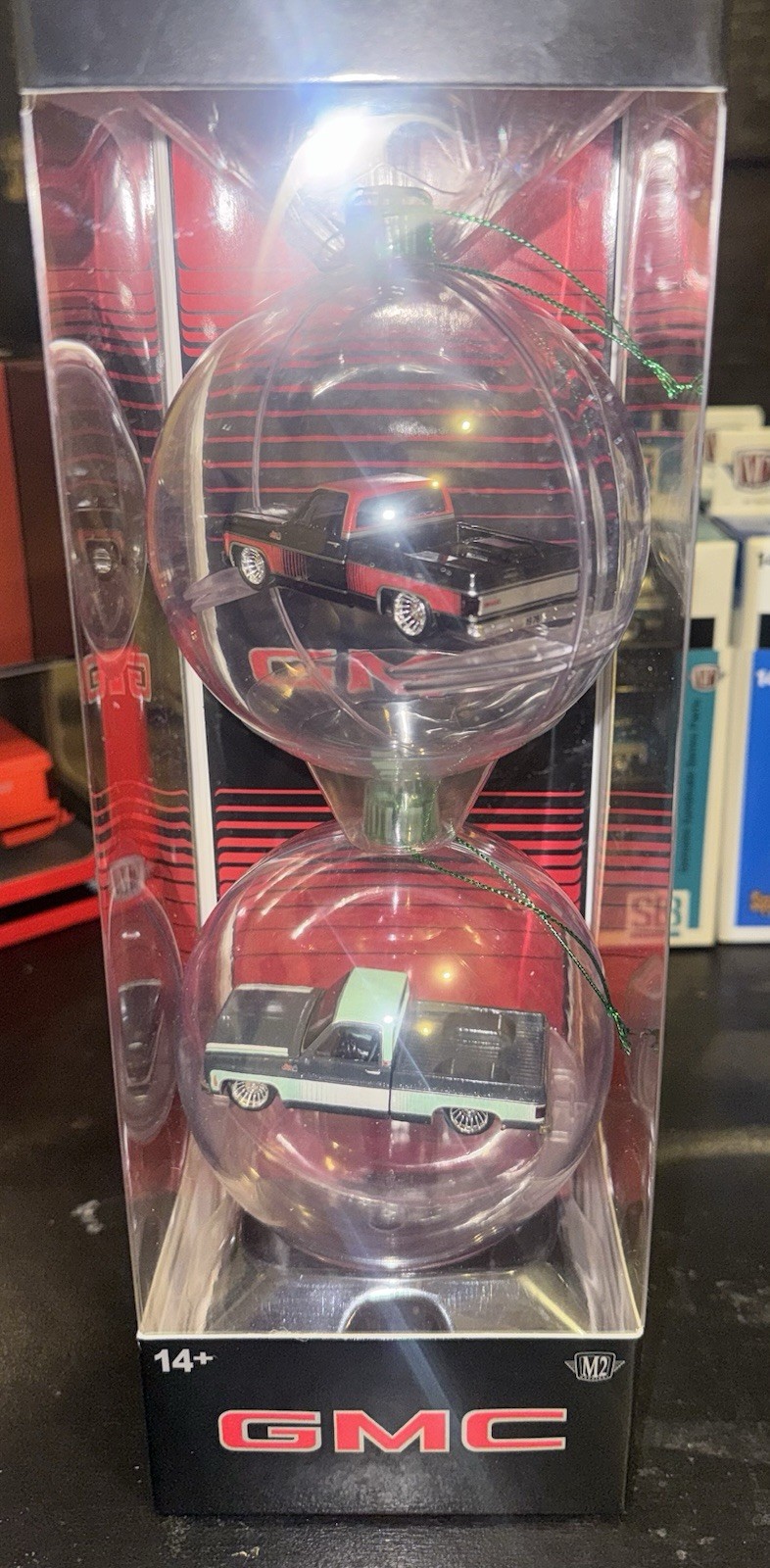M2 Machines 1976 GMC Sierra Grande 15 truck 2 pack Christmas ball