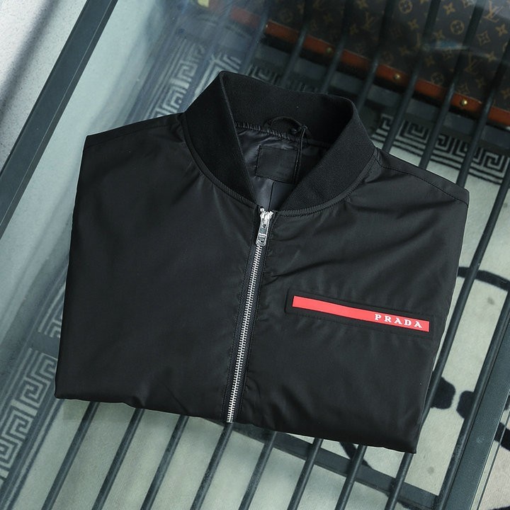 Prada  Zip-Up Jacket Men Size Meduim Black