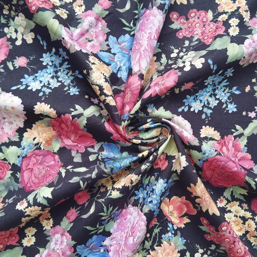 57\'\' Wide By Yard Vintage Floral Cotton Poplin Material Fabrics For Shirt Dress