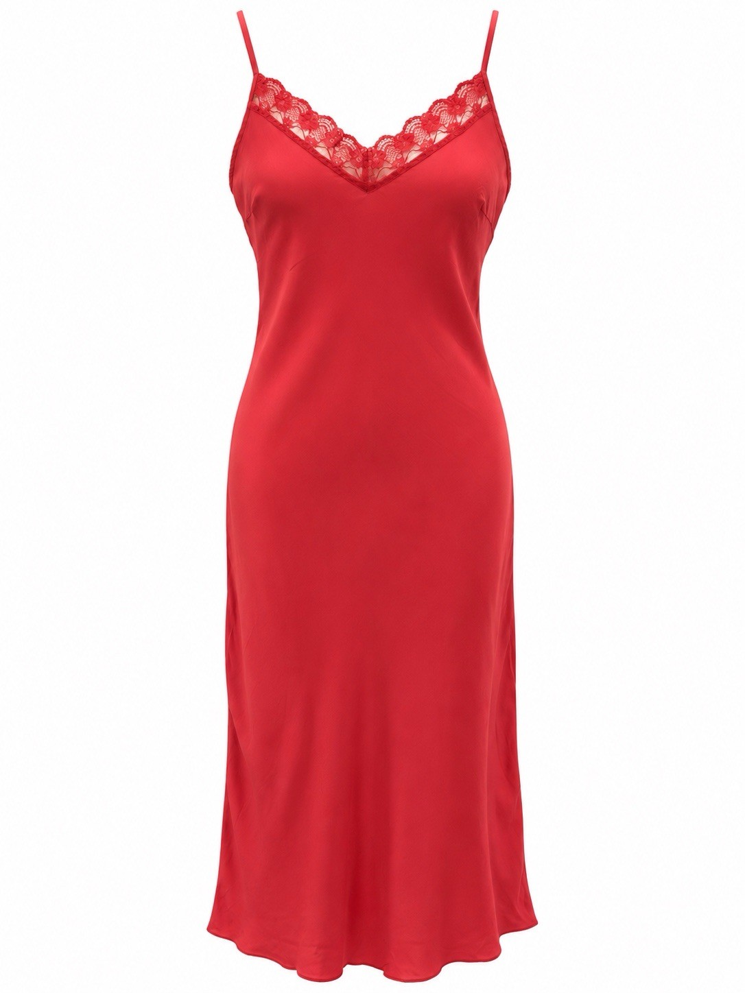 VTG 90s ECI New York 100% Silk Slip Dress Women Sz 12 Lace Coral Y2K Bias EVC