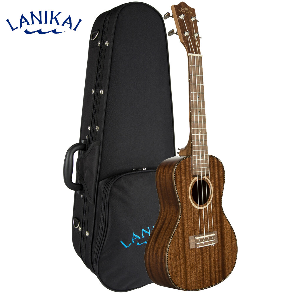 Lanikai MAS-C All Solid Mahogany Series Concert Acoustic Ukulele With Foam Case
