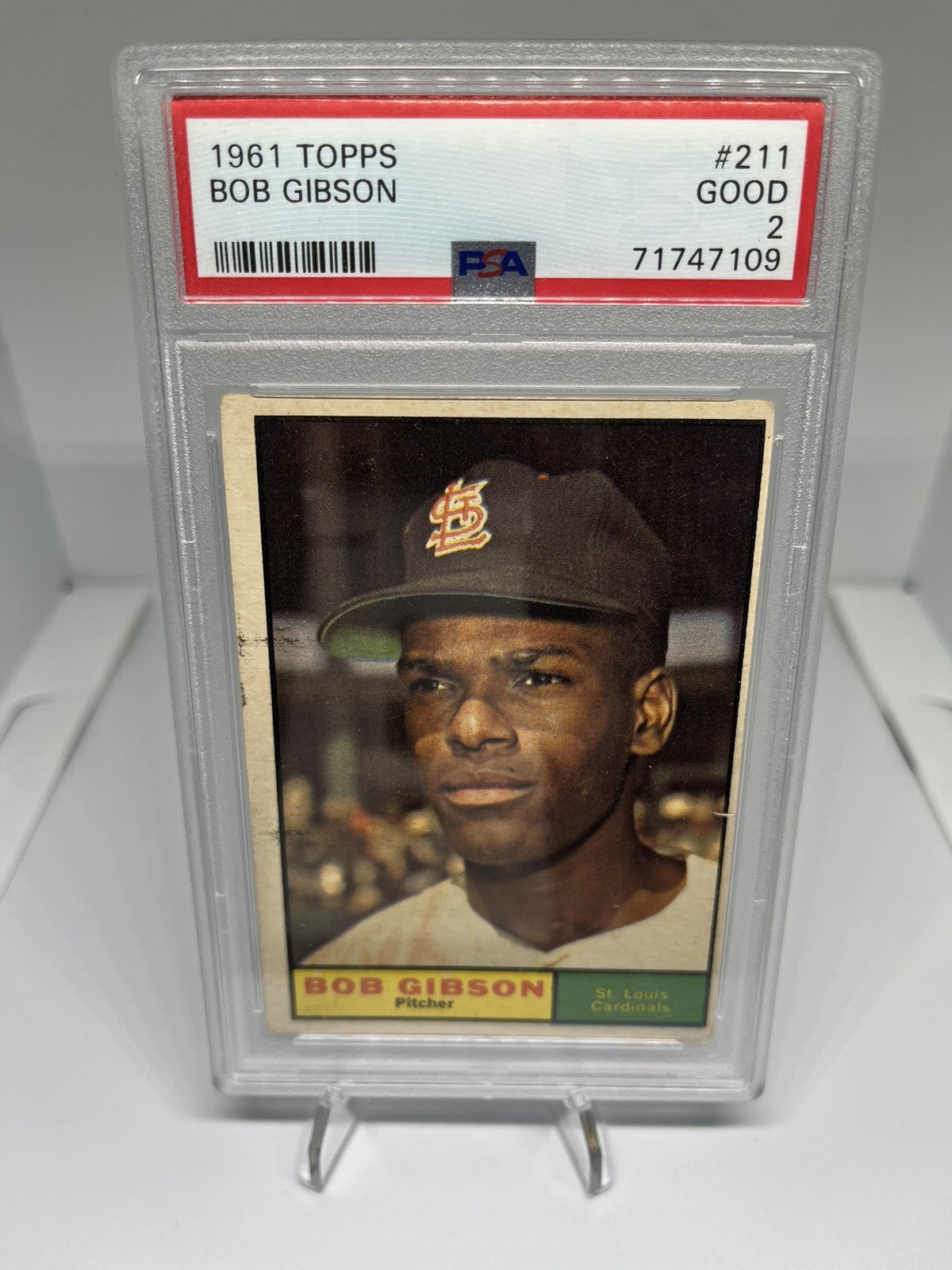 1961 Topps Bob Gibson #211 PSA 2 Good HOF St. Louis Cardinals 