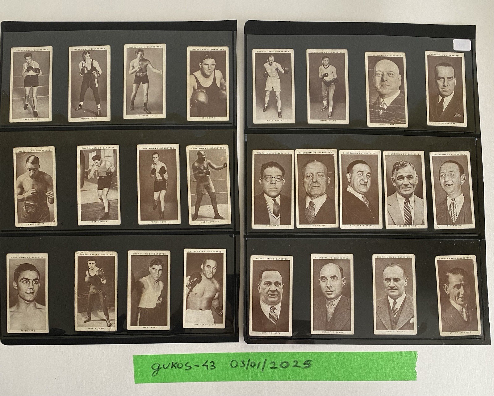 1938 Churchman's Cigarettes Boxing Personalities. Full set. (50 Card Set) 1938 Churchman's Cigarettes Boxing Personalities. Full set. (50 Card Set)