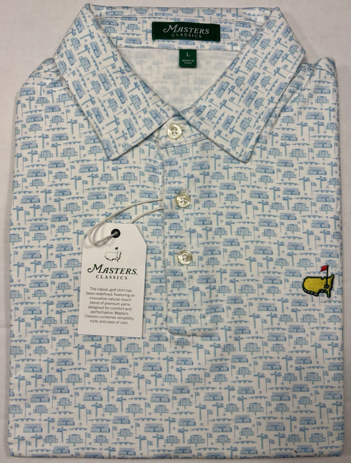 2026 Masters Tournament Classics Blue Leaderboard Large L Men\'s Golf Polo 🔥 ⛳