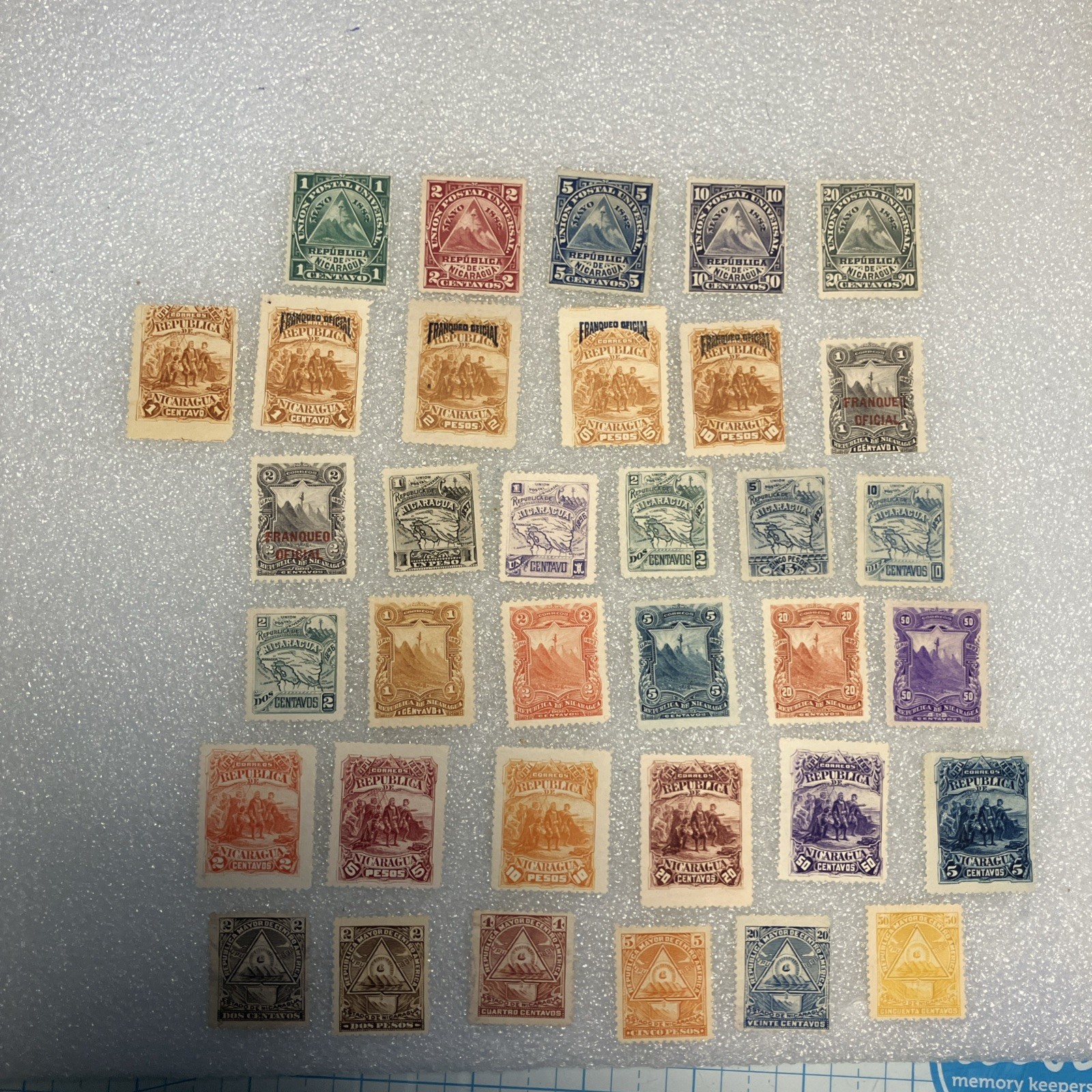 35 MINT/Overstamped/few MLH 1890-1900 Nicaragua stamps. Nice Antique Lot- LOOK