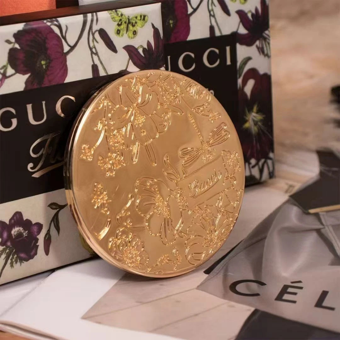 New Cosmetic Beauty Makeup Compact Mirror in Gold Flower Dance with Box New Cosmetic Beauty Makeup Compact Mirror in Gold Flower Dance with Box
