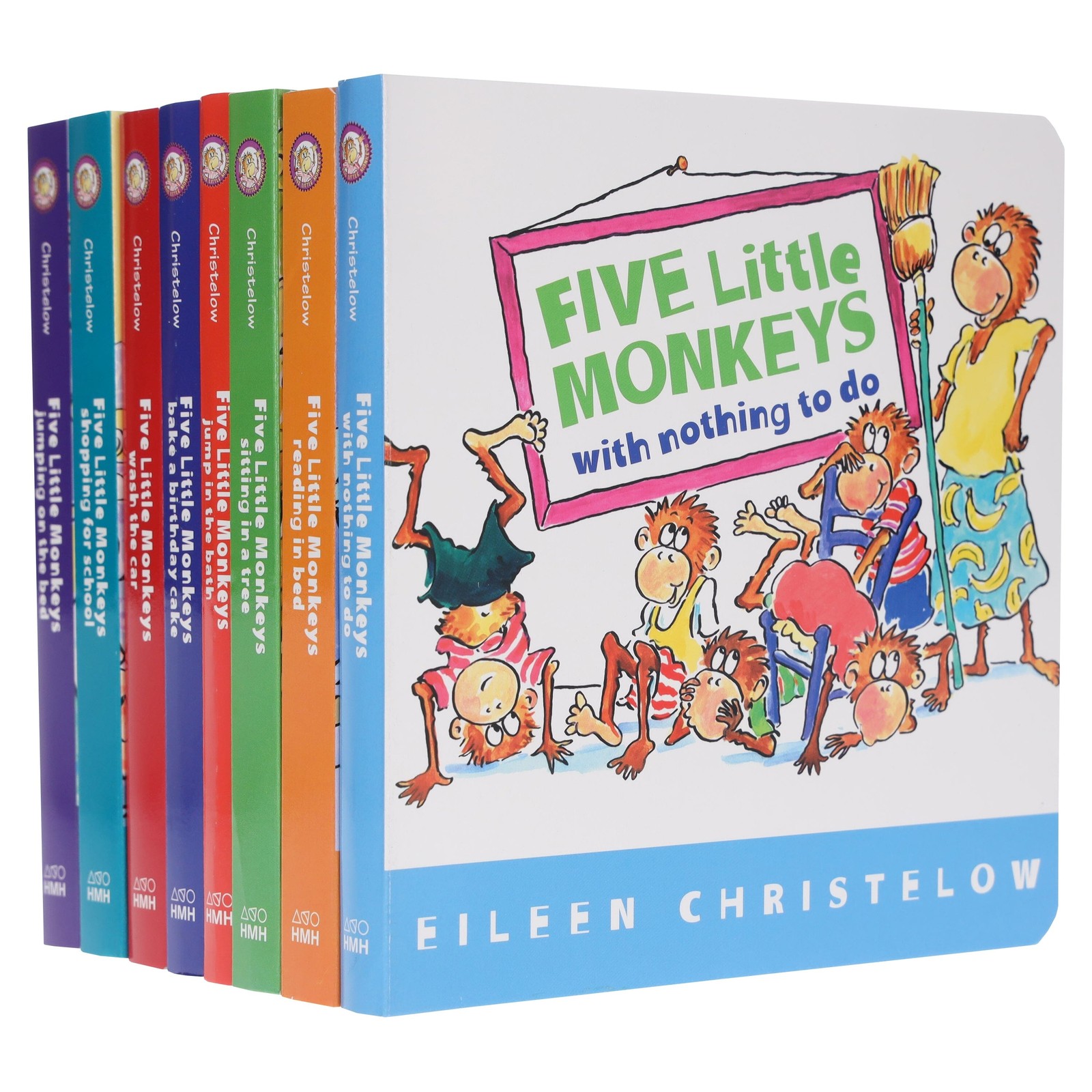 Five Little Monkeys: Adventures By Eileen Christelow 8 Books Box - Ages 4-7 - BB
