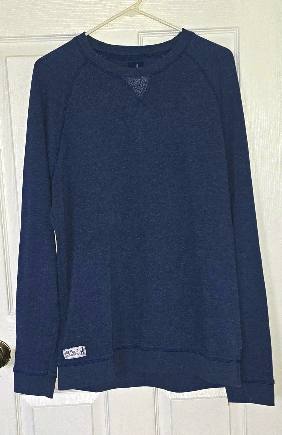 Johnnie-O Men\'s L Blue Crewneck Pullover Sweatshirt Fleece Logo Solid