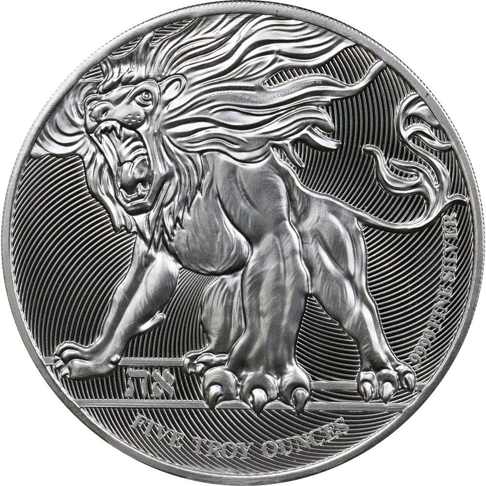2019 Niue Truth series High Relief Roaring Lion 5oz Silver Coin-1000 mintage