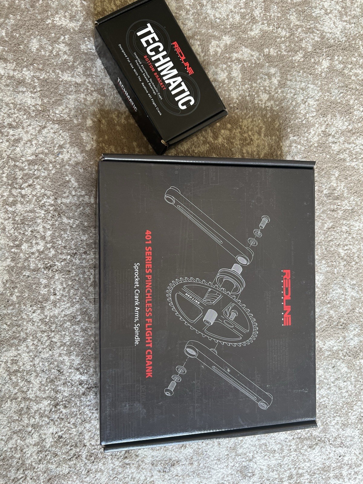 Rare Limited Redline 401 Pinchless Flight cranket. 180mm Silver. RARE GRAIL SET.
