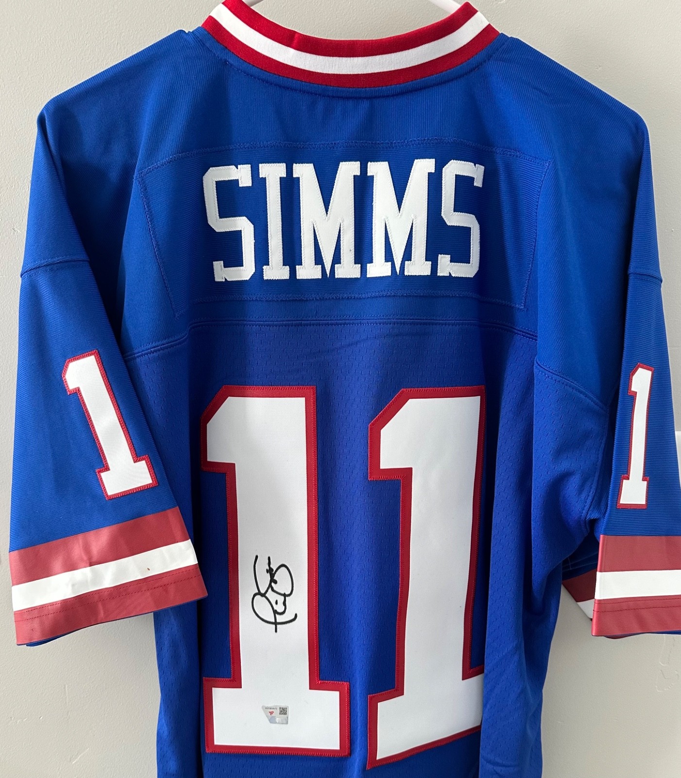 Phil Simms Signed Mitchell & Ness Autographed & Inscribed Fanatics NY Giants