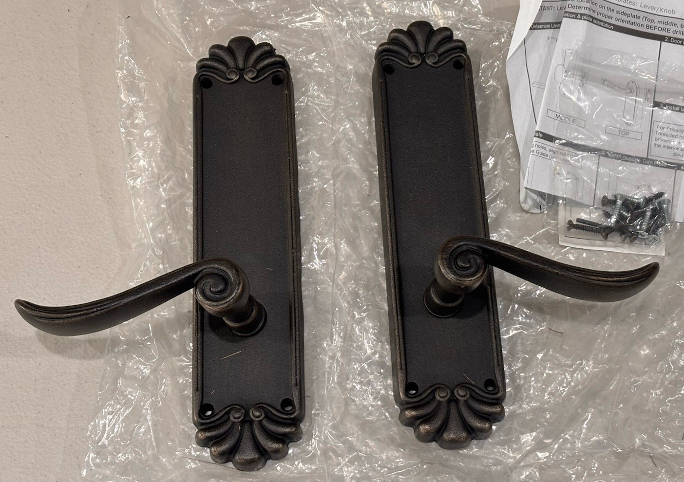 EMTEK LEVER TUSCANY BRONZE DUMMY SET 6752MDIMB