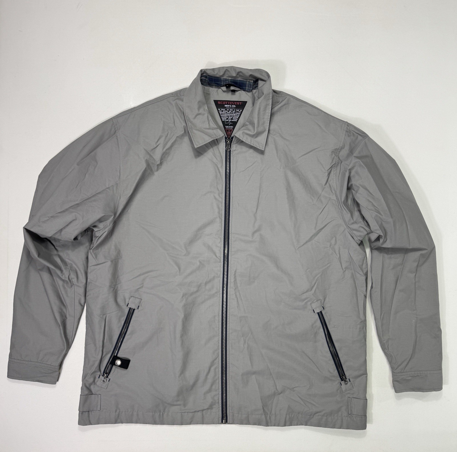 SCOTTeVEST TEC Jacket Men’s 2XL Grey Full Zip Pockets Utility Outdoor SCOTTeVEST TEC Jacket Men’s 2XL Grey Full Zip Pockets Utility Outdoor