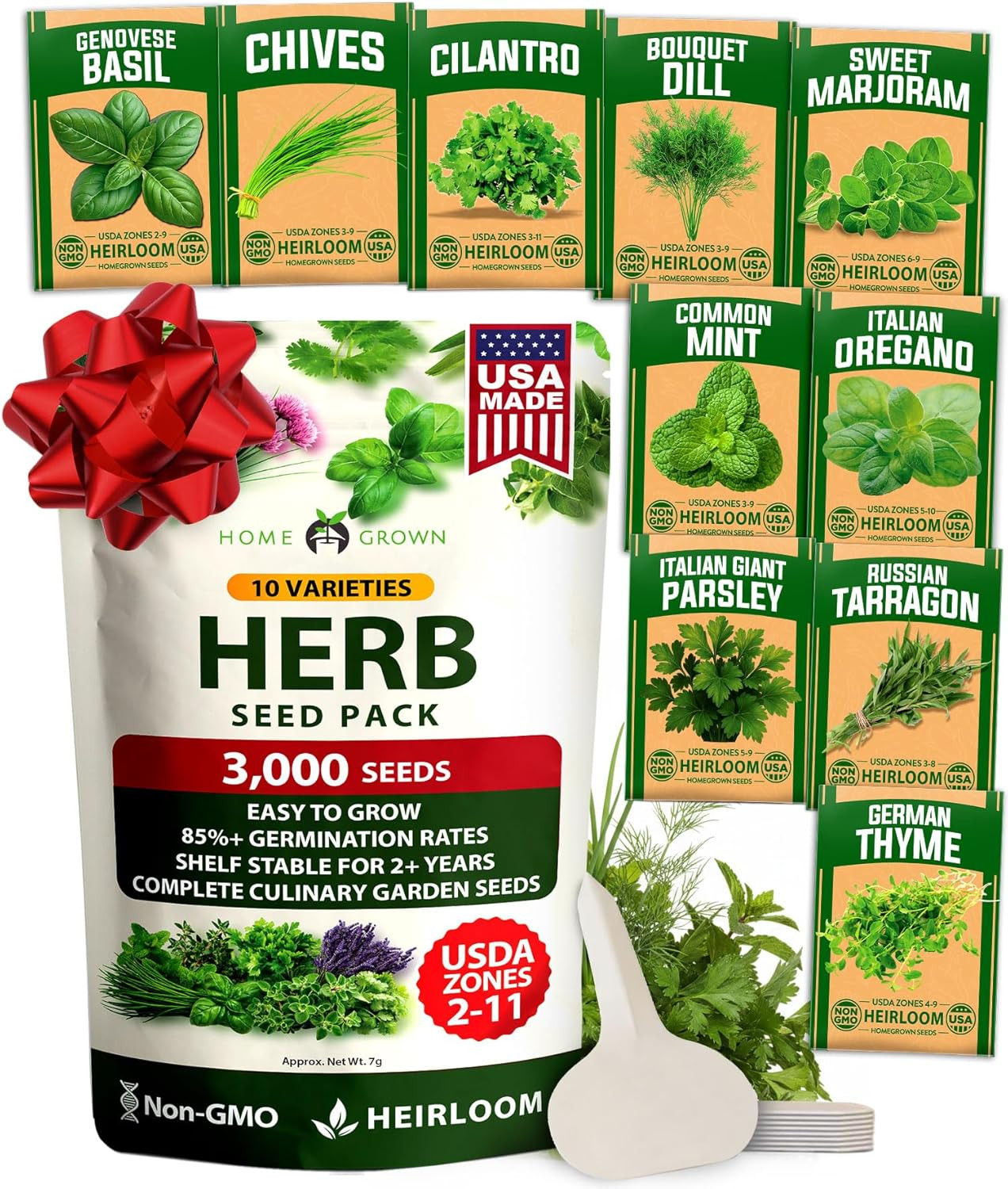 Heirloom Herb Seeds Variety Pack: 3,000+ Seeds for Indoor & Outdoor Gardening Heirloom Herb Seeds Variety Pack: 3,000+ Seeds for Indoor & Outdoor Gardening