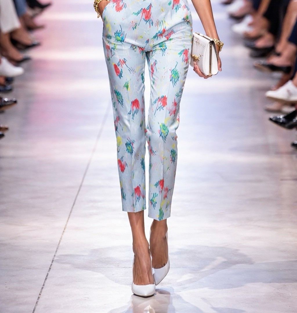 Mira Mikati Runway Scribble Print Pants Cropped Dopamine Pop Art Trousers 2 / 4