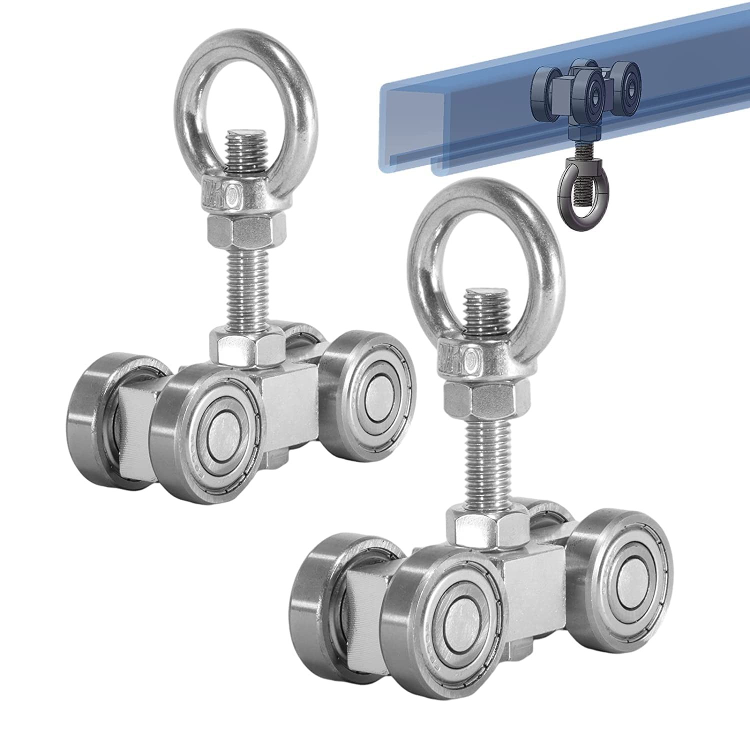 SKTREX 4 Wheel Silent Trolley Assembly Rollers Four Bearing Pack of 2
