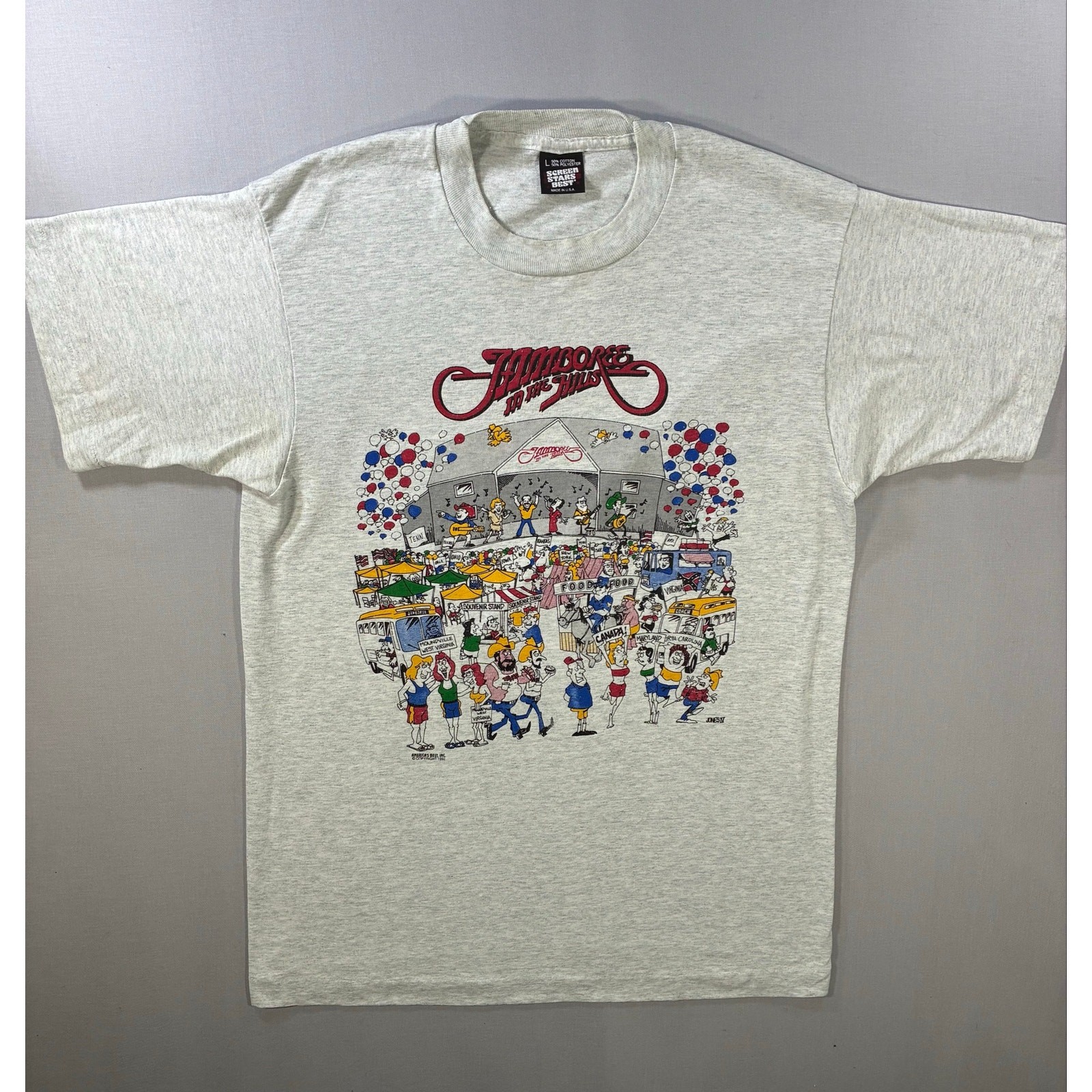 Vintage 1992 Jamboree in the Hills Graphic T-Shirt. music festival souvenir tee. Vintage 1992 Jamboree in the Hills Graphic T-Shirt. music festival souvenir tee.