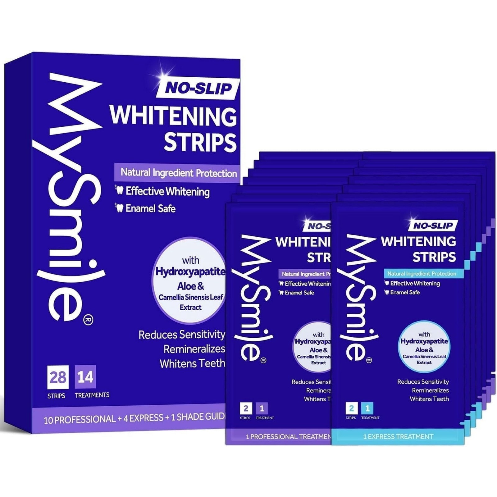 MySmile 28pc Teeth Whitening Strips Non Sensitive Whitestrips 6%HP +10%HP